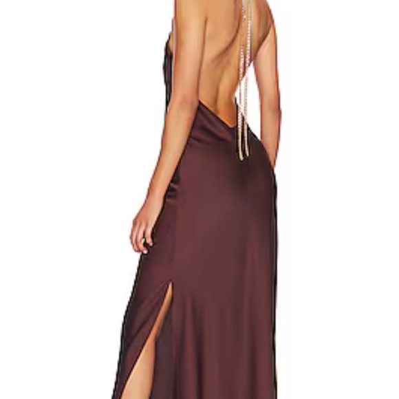 Dannijo Halter Chain Maxi Dress in Coco - Picture 2 of 3